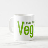 Ich denke.  Deshalb bin ich vegan Kaffeetasse (Vorderseite Links)