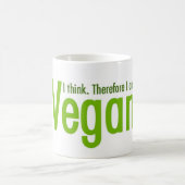 Ich denke.  Deshalb bin ich vegan Kaffeetasse (Mittel)