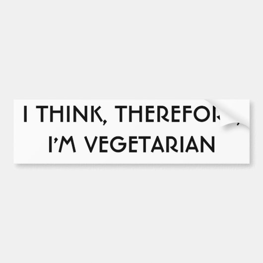 ICH DENKE, DESHALB bin ich VEGETARISCH Autoaufkleber (Vorne)