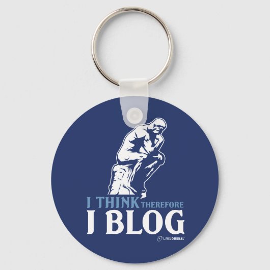 Ich denke, deshalb Blog Schlüsselanhänger (Vorderseite)