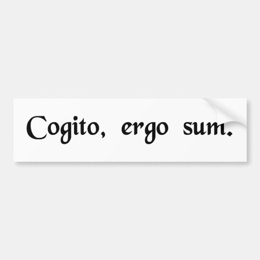Ich denke, deshalb ich Am. Autoaufkleber (Vorne)
