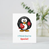 Ich denke, du bist ein besonderes Pinguinherz (Stehend Vorderseite)