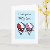 Ich denke, du bist hübsch coole Nahrungsmittel Pun Karte (Gelbe Blume)