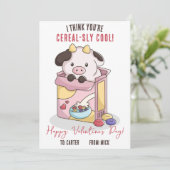 Ich denke, du bist makellos Cool! Cereal Valentine Einladung (Stehend Vorderseite)