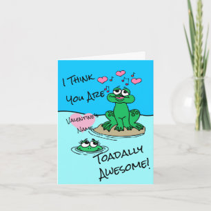 Ich denke, du bist total großartig Frosch Valentin Karte