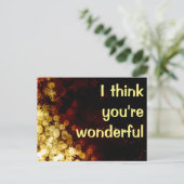 Ich denke, du bist wunderbar postkarte (Stehend Vorderseite)