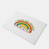 Ich denke, du solltest Funny Rainbow Verlassen hab Fußmatte (Schrägansicht)