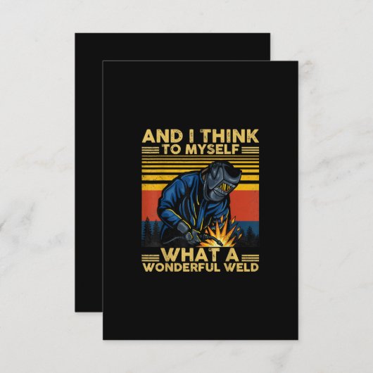 Ich denke für mich, was für ein wunderbares Welder Dankeskarte (Vorne/Hinten)