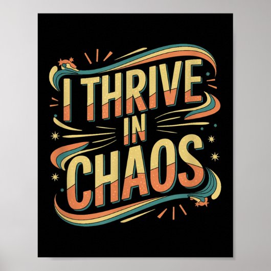 Ich denke in Chaos Challenge Motivation Mindset _- Poster (Vorne)