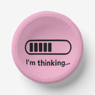 Ich denke nach... Fortschrittsbalken Rosa Minimali Pappteller