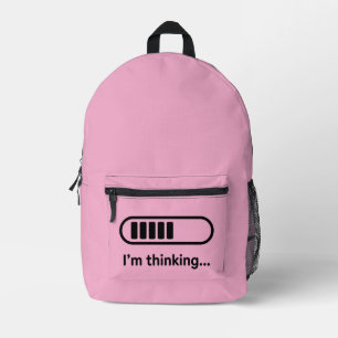Ich denke nach... Ladebalken Pink Minimalistisch Bedruckter Rucksack