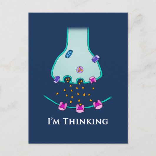 Ich denke Neuron Synapse Postkarte (Vorderseite)