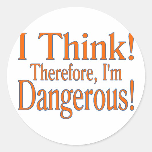 Ich denke! runder aufkleber (Vorderseite)