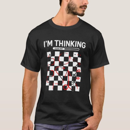 Ich denke, Schach Bekleidung Funny Schach T Shirt (Vorderseite)