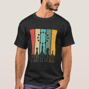 Ich denke Schachfiguren Lustiges Schachbrett Schac T-Shirt