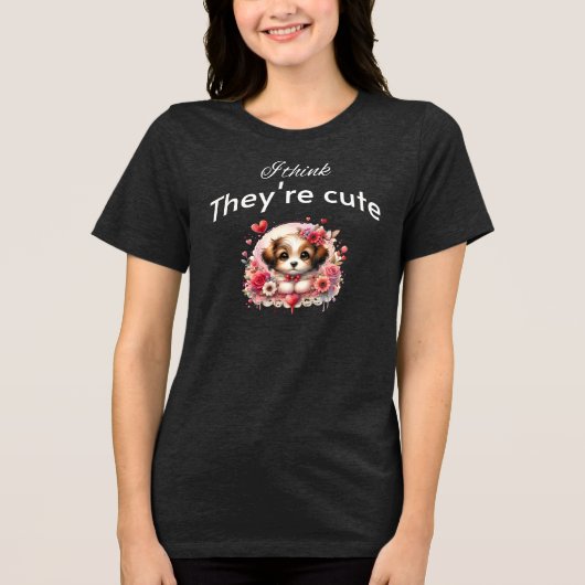 Ich denke, sie sind niedlich - "shih tzu toy dog" Tri-Blend shirt (Vorderseite)