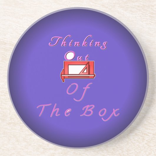 Ich denke über die Kiste hinaus. Getränkeuntersetzer (Vorne)