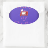 Ich denke über die Kiste hinaus. Ovaler Aufkleber (Tasche)