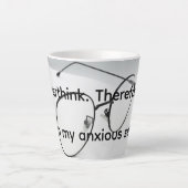 Ich denke zu viel nach milchtasse (Vorderseite)