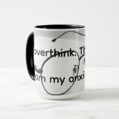 Ich denke zu viel nach tasse (Vorderseite Links)