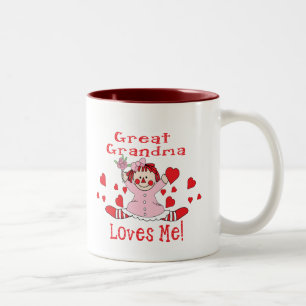 Ich der großen Großmutter-Liebe Lappen-Puppe Zweifarbige Tasse