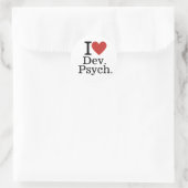 Ich ❤️ Dev. Psych. für Studierende/Fakultätsabsolv Runder Aufkleber (Tasche)