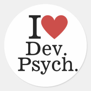 Ich ❤️ Dev. Psych. für Studierende/Fakultätsabsolv Runder Aufkleber
