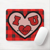 Ich ♥ Dich Buffalo-Karo-Mauspad Mousepad (Mit Mouse)