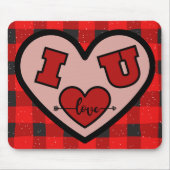 Ich ♥ Dich Buffalo-Karo-Mauspad Mousepad (Vorne)