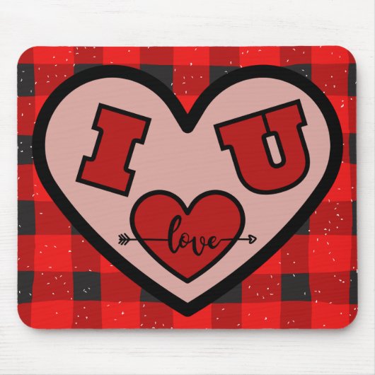 Ich ♥ Dich Buffalo-Karo-Mauspad Mousepad (Vorne)