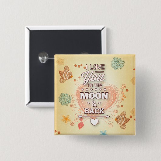 Ich dich zum Mond und zurück Button (Vorne & Hinten)