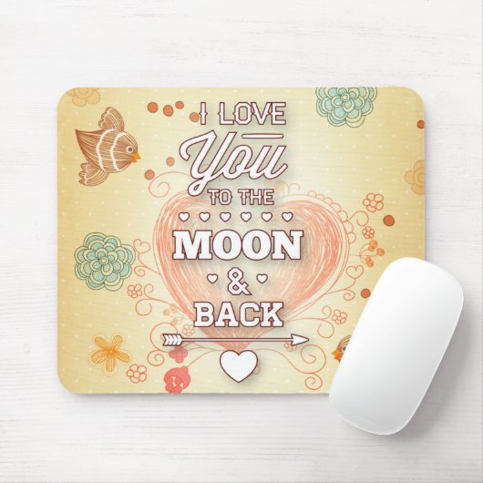 Ich dich zum Mond und zurück Mousepad (Mit Mouse)
