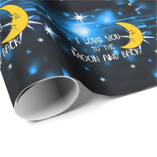 Ich dich zum Mond und zurück - Starry Sky Geschenkpapier (Rolleneckpunkt)