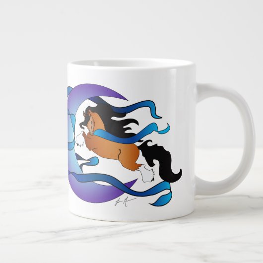 Ich dich zur Mond-Back-Sinti und Roma-Tasse Jumbo-Tasse (Rechts)