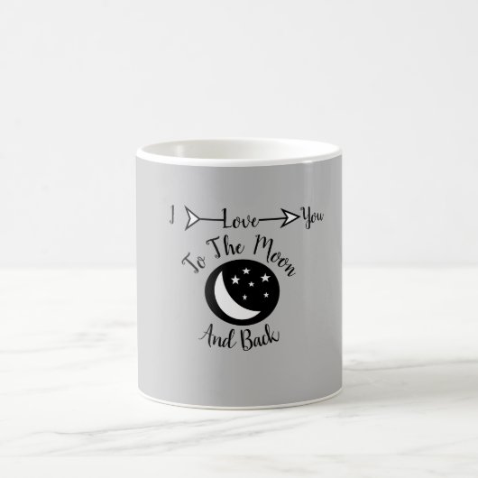 Ich dich zur Mond-und-Back-Tasse Kaffeetasse (Mittel)