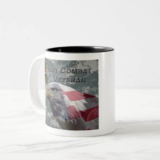 Ich diente - Irag Combat Veteran Zweifarbige Tasse (Vorderseite Links)