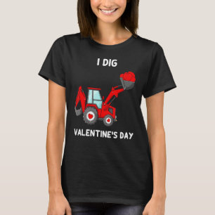 Ich Dig Valentinstag Hörer Traktor Funny Kleinkind T-Shirt