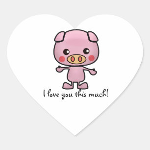 Ich  dir dieses große Schwein Herz-Aufkleber