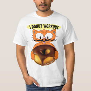 ICH DONUT WORKOUT Cartoon Chat mit riesigem Donut  T-Shirt