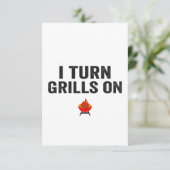 Ich drehe Grills auf den lustigen Grillvater Dankeskarte (Stehend Vorderseite)