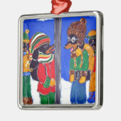 "ICH DREILE DIE DACKEL, DASS SIE SICH DAGEGEN" SILBERNES ORNAMENT (Links)