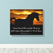 Ich drücke auf das Mark Bible Verse Leinwanddruck (Insitu (Holzboden))