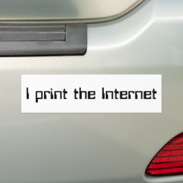 Ich drucke das Internet Autoaufkleber