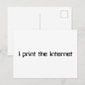 Ich drucke das Internet Postkarte (Vorne/Hinten)