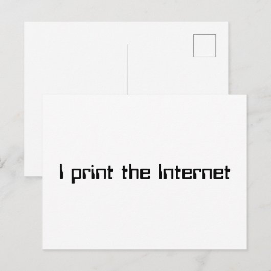 Ich drucke das Internet Postkarte (Vorne/Hinten)