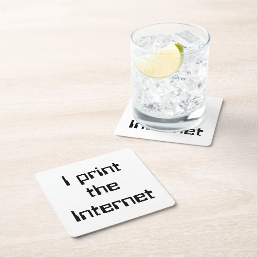Ich drucke das Internet Rechteckiger Pappuntersetzer (Vor Ort)