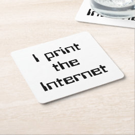 Ich drucke das Internet Rechteckiger Pappuntersetzer