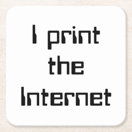 Ich drucke das Internet Rechteckiger Pappuntersetzer