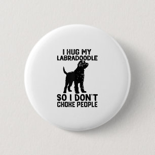 Ich drücke mein Labradoodle, damit ich nicht Mensc Button