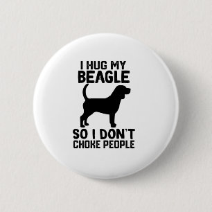Ich drücke meinen Beagle, damit ich nicht Leute er Button